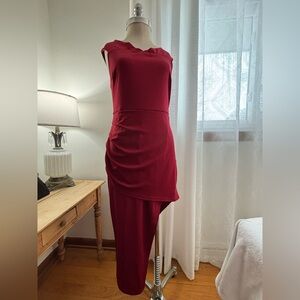 YOINS Asymmetrical Red Dress